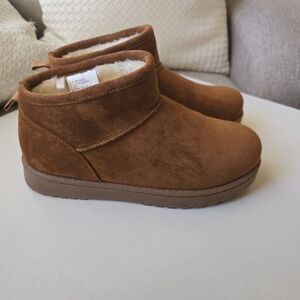 White Mountain Inspo Brown Whiskey Suede Bootie Ankle